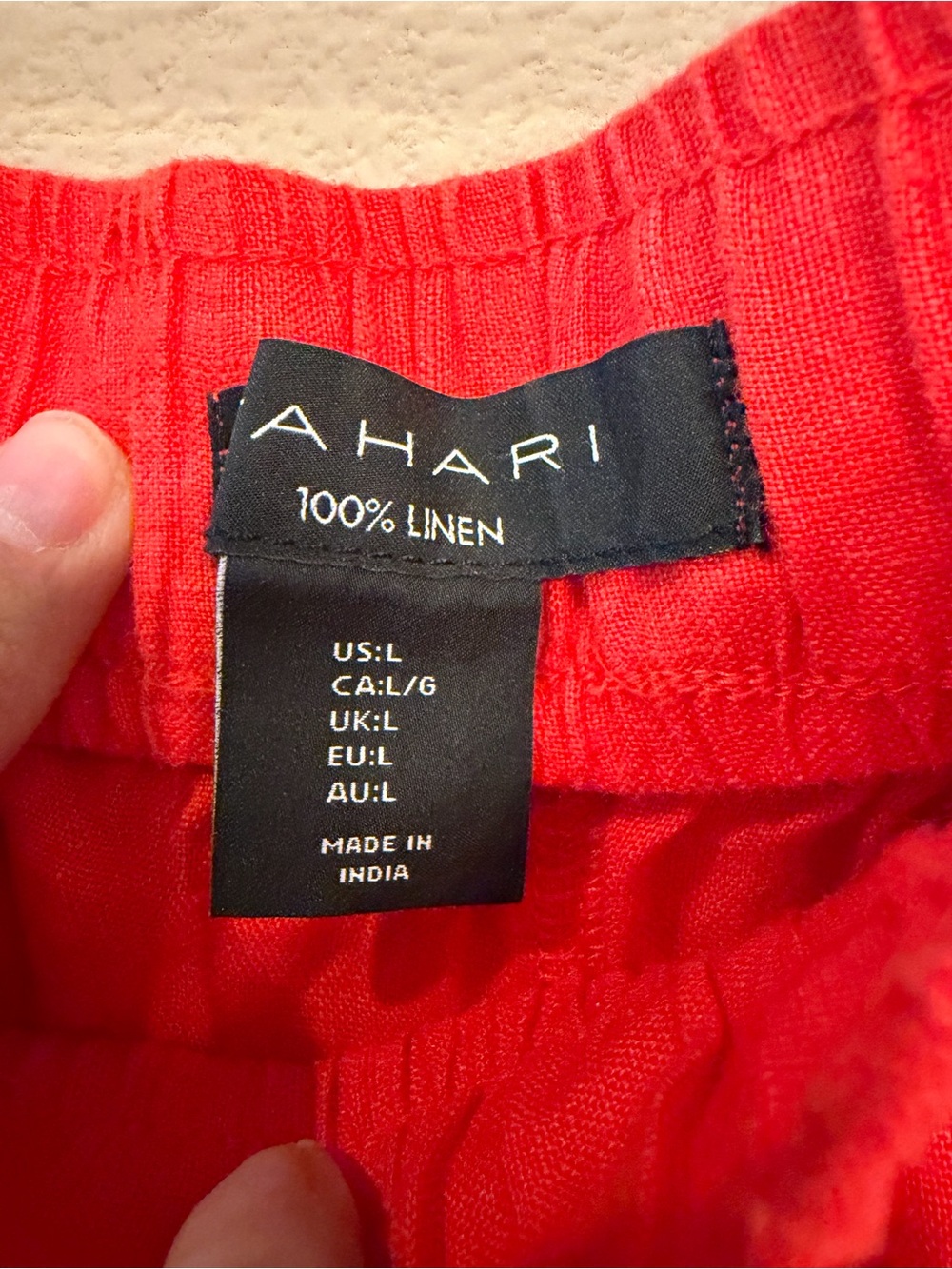 Tahari Red Linen Pants - Picture 4 of 6